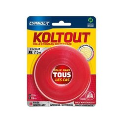 Dubbelzijdige tape - CYANOLIT - Koltout XL tape - 7,5 m x 19 mm - Hoge