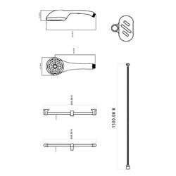 Rousseau shower bar + shower without Heko tap - chrome