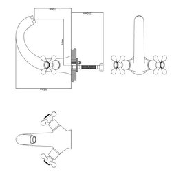Rousseau Mechanical mixer tap Lavabo Beverley - Fixed