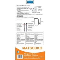 Rousseau Matstoko kitchen mixture - with shower - chrome gray