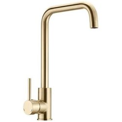 Kitchen sink mixer - Brushed brass finish - Swivel spout - Ceramic car