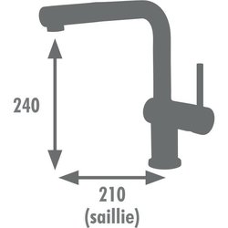 Edouard Rousseau - Miscelatore per lavello SQUARE - Doccetta estraibil