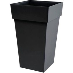 EDA Tuscan high square flower pot - 39 x 39 x H 65 cm - 62 L - Anthrac