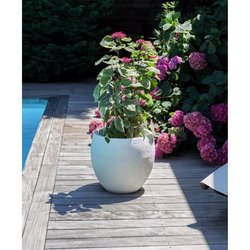 EDA Graphit maceta redonda Ø50cm - Capacidad 46L - Blanco encalado