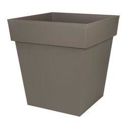EDA Square Pot Tuscany - 50 cm - 87 L - Taupe