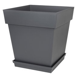 EDA Tuscan square saucer - 40 cm - Anthracite gray