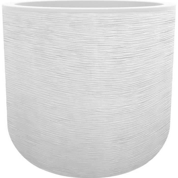 EDA PLASTIQUE - Topf rund 40 cm Graphit Up - 32,5 L - Weiß gekälkt