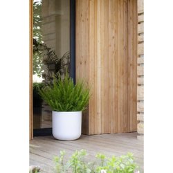 EDA PLASTIQUE - Topf rund 40 cm Graphit Up - 32,5 L - Weiß gekälkt