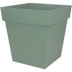 EDA PLASTIQUE - Vaso quadrato Tuscany - 50 cm - 87 L - Verde alloro