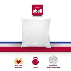 Abeil pillow with matt form mattress 60x60 cm white