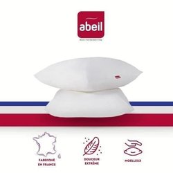 ABEIL Juego de 2 almohadas suaves - 60 x 60 cm - Blanco