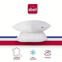 ABEIL Juego de 2 almohadas Aerelle Cool Night - 60 x 60 cm - Blanco