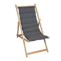 JARDIN PRIVE Gewatteerde ligstoel Helsinki - Afneembaar canvas - Zwart