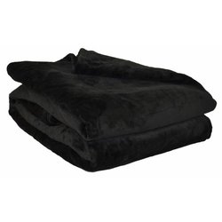 Plaid microflanelle 130x170 cm Zwart