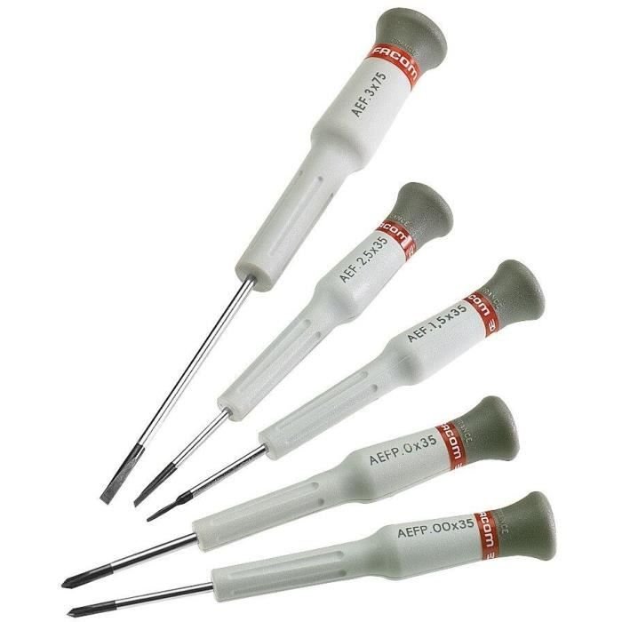 FACOM-SET MIT 5 PRÄZISIONS-SCHRAUBENZIEHER