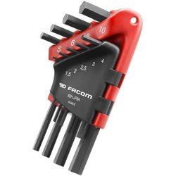 Set van 9 inbussleutels - FACOM - 82H.JP9APB - Kort - Gehoekt - 6 zijd