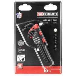 Set di 6 chiavi a brugola - FACOM - 89SR.JP6PB - Lunghe - con testa sf