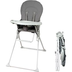 BAMBISOL Fester Hochstuhl mit verstellbarem Regal in grauer Tiefe