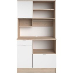 Küchen-Sideboard - BECOOL - 100,2 x 185,7 x 45,3 cm - Eiche / Weiß - P