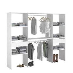 Kit dressing ARTIC  - Décor Blanc - 2 colonnes + 2 penderies + 2 tiroi