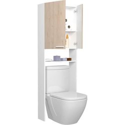 EKIPA Entourage WC - Eiche Jackson und weißes Dekor - L 64 x T 22 x 18