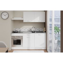 Komplette Oslo Kitchen - L 180 cm - Mat White - Arbeitsplan enthalten