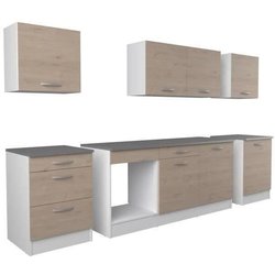 Komplette Oslo -Küche - L 300 cm - Chene Decor - Arbeitsplatte inklusi