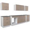 Komplette Oslo -Küche - L 300 cm - Chene Decor - Arbeitsplatte inklusi