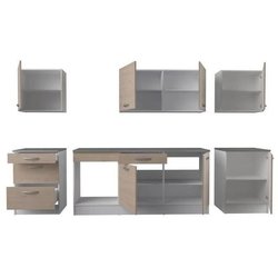 Komplette Oslo -Küche - L 300 cm - Chene Decor - Arbeitsplatte inklusi