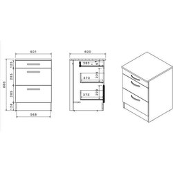 Komplette Oslo -Küche - L 300 cm - Chene Decor - Arbeitsplatte inklusi