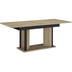 Table a manger avec allonge - OSTARA - Rectangulaire - Chene / Noir - 