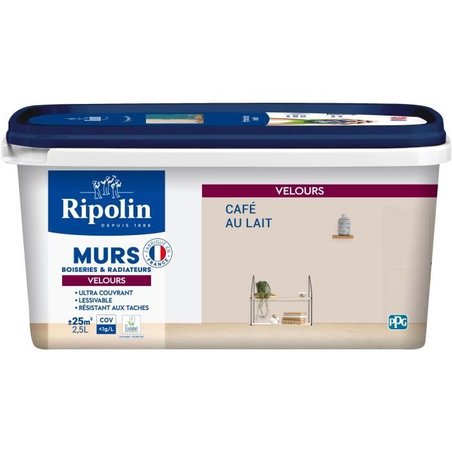 Peinture Intérieure - Café au Lait - 2,5L - Velours - Haute Opacité - 
