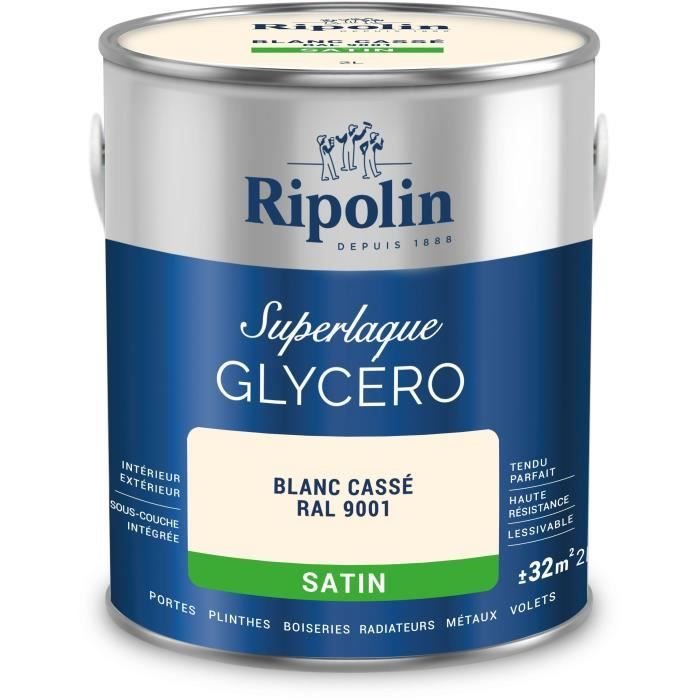 Lacca gliceroftalica bianco sporco RAL 9001 satinata - RIPOLIN - 2 L