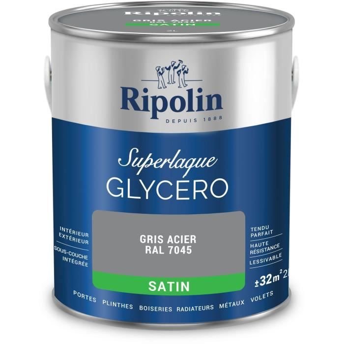 Stahlgrauer Glycerophthallack RAL 7045 seidenmatt - RIPOLIN - 2 L