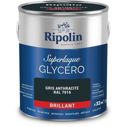 Laca glicerina gris antracita brillo RAL 7016 - RIPOLIN - 2 L