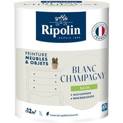 Peinture meuble et objet - Blanc champagny - Satiné - Ripolin - 1L