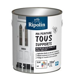 Peinture multi-supports - Blanc - Mat - Ripolin - 2L