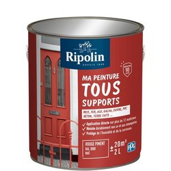 Peinture multi-supports - Rouge piment - RAL 3000 - Mat - Ripolin - 2L