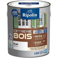 RIPOLIN Vernice per legno per interni ed esterni - Bianco satinato, 2.
