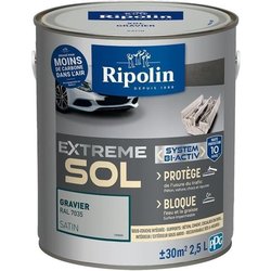 RIPOLIN Innen- und Außenbodenfarbe - Kies Ral 7035 Satin, 2,5 l