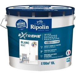Einschichtige Wand- und Deckenfarbe Mattweiß 10L Ripolin