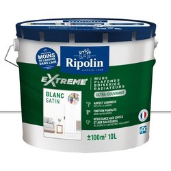 Einschichtige Wand- und Deckenfarbe seidenmatt weiß 10L Ripolin