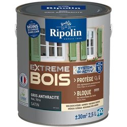 RIPOLIN Farbe für Innen- und Außenholz - Anthrazitgrau Ral 7016 Satin,