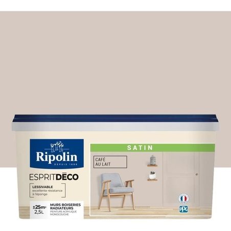 RIPOLIN All Pieces Wandfarbe - Satin Milk Coffee, 2.5L