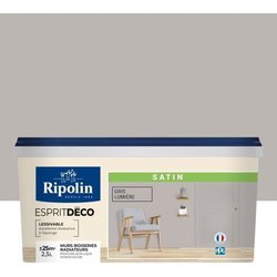 RIPOLIN All Pieces Wandfarbe - Satin Hellgrau, 2,5 l
