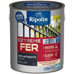 IJzerverf - RIPOLIN - 396704 - Antracietgrijs - Glanzend - 2 L
