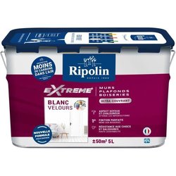 Pintura extrema para paredes y techos - Blanco terciopelo - RIPOLIN - 