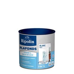 Pittura per soffitti di cucine e bagni - Bianco opaco - RIPOLIN - 1L