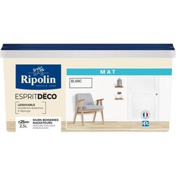 RIPOLIN Pittura murale tutti i pezzi, Ripolin - Matt White, 2.5L