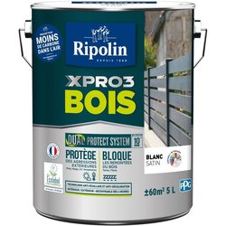 Peinture XPRO3 bois - Blanc Calibre - Satin - Ripolin - 5L